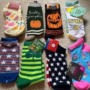 Colorful Patterned Ankle Socks Set